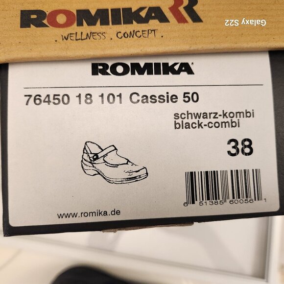 Romika Black Leather "Cassie 50" Mary Janes. NIB. Size EU 38/US 7-7.5 - Picture 9 of 11
